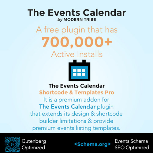 The Events Calendar Shortcode and Templates Pro - WordPress Plugin