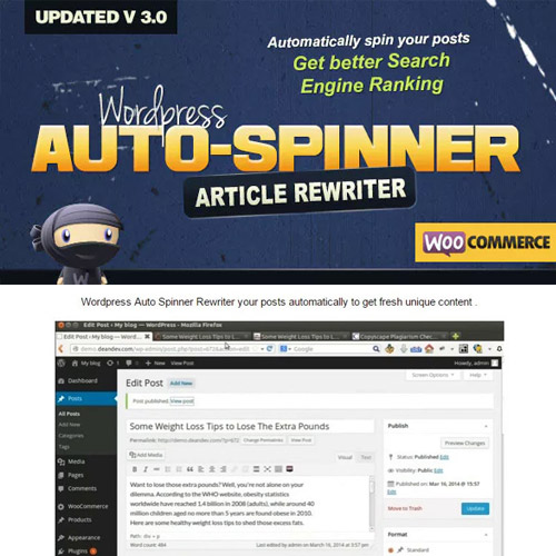 Wordpress Auto Spinner - Articles Rewriter